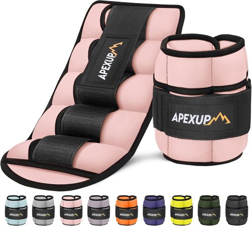 APEXUP Adjustable Ankle Weights - 10lbs/Pair with Ankle Strap for Cable Machine Training