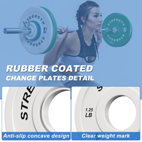 XDDIAS 2-Inch Bumper Plates, Barbell Rubber Olympic Weight Plates Set for Home Gym Strength Training, 20-260lbs, Multiple Options (1.25LB Pair)