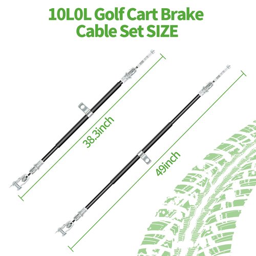 10L0L Golf Cart Brake Cable Set Compatible with Club Car Precedent 2004-up & Tempo 2018-up, L+R Driver and Passenger Side, Replace OEM 103528701 102557501 103528702 102557502