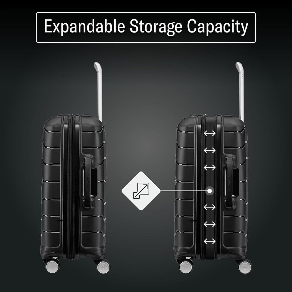 Samsonite Freeform Hardside Carry-On Luggage - TSA-Approved Expandable Suitcase with Spinner Wheels - Black