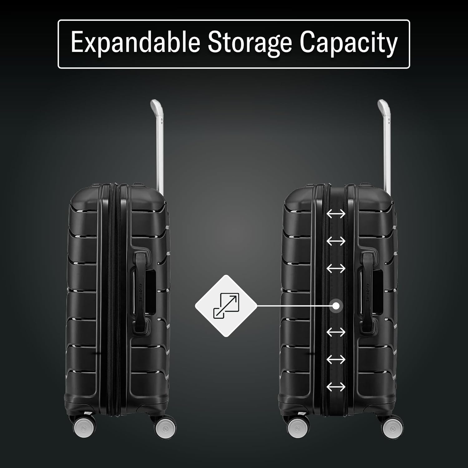 Samsonite Freeform Hardside Carry-On Luggage - TSA-Approved Expandable Suitcase with Spinner Wheels - Black