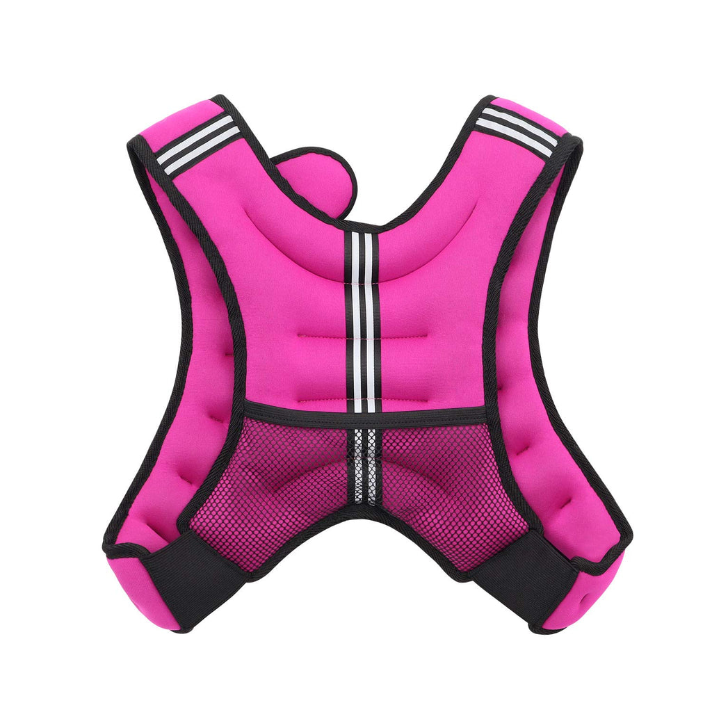 VIVITORY Weighted Vest Workout Equipment, 11lbs/18lbs Body Weight Vest for Men, Women, Strength Training, Running, Fitness, Muscle Building, Weight Loss, Weight lifting (18 lbs, Rose Red)