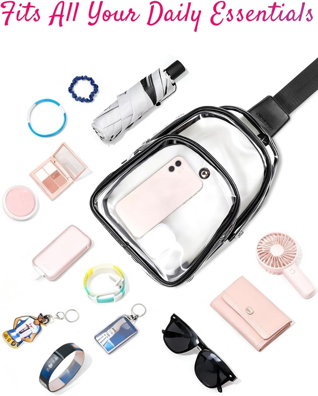 Skiennix Clear Stadium Bag - Small Crossbody Sling for Sports Events & Concerts