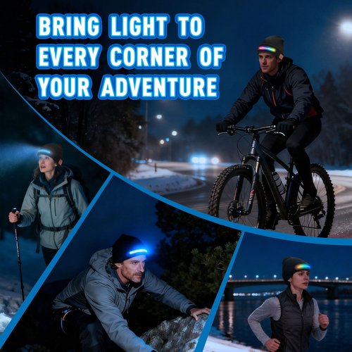Stocking Stuffers for Adults Men, Bluetooth Beanie Hat with Light, Christmas Stocking Stuffers for Teen Boys, White Elephant Gifts for Adults Him Boyfriend Dad Husband, Gifts for Men Who Want Nothing