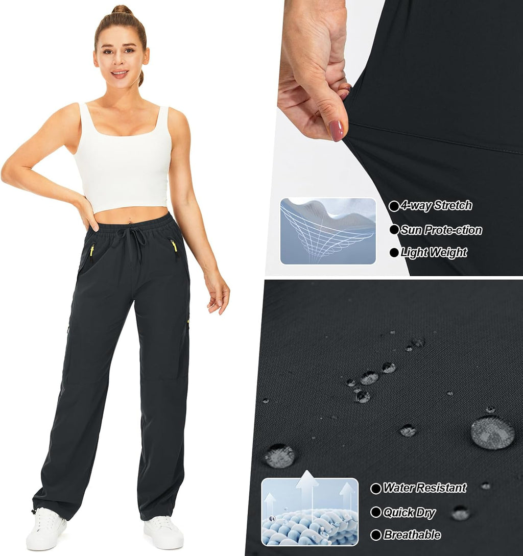 Skiennix Women's Hiking Pants - Quick Dry, Lightweight, UPF 50 | Travel & Golf Cargo with Zipper Pockets