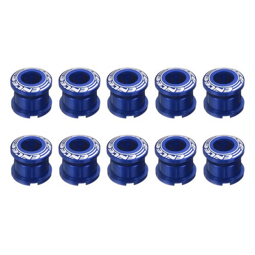 HARFINGTON 10pcs Single Chain Ring Bolts M8 Aluminum Alloy Bicycle Crankset Nut Chainwheel Screws for Road Bike Mountain Bike, Blue