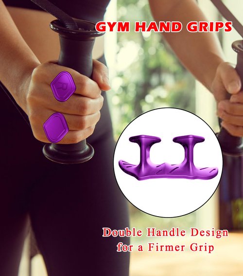 FVVWVV Weight Lifting Grips for Men Women, Ergonomics Workout Silicone Gym Grips Pads for Palm Protection, for Weight Lifting, Pull-Ups, Gym Training and Exercise (Blue (1 Pair) & Purple (1 Pair))