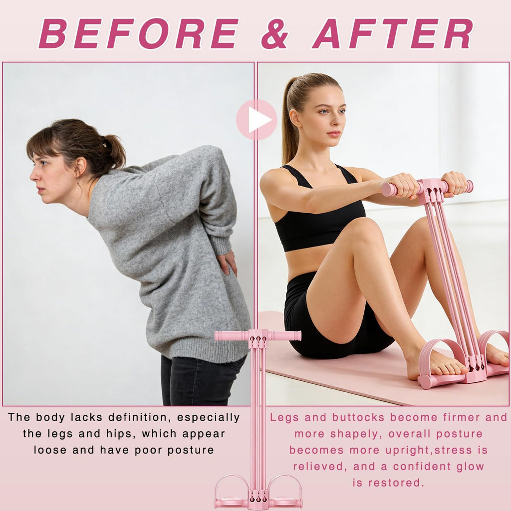 Pedal Resistance Bands - Upgraded 6-Tube Natural Rubber for Full-Body Stretching & Strength Training