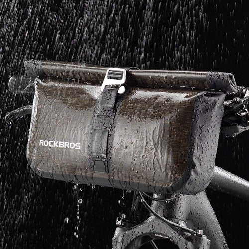 ROCKBROS Bike Handlebar Bag Waterproof Bicycle Front Handlebar Bike Bag 6L Bikepacking Bag for Mountain Road Bicycles
