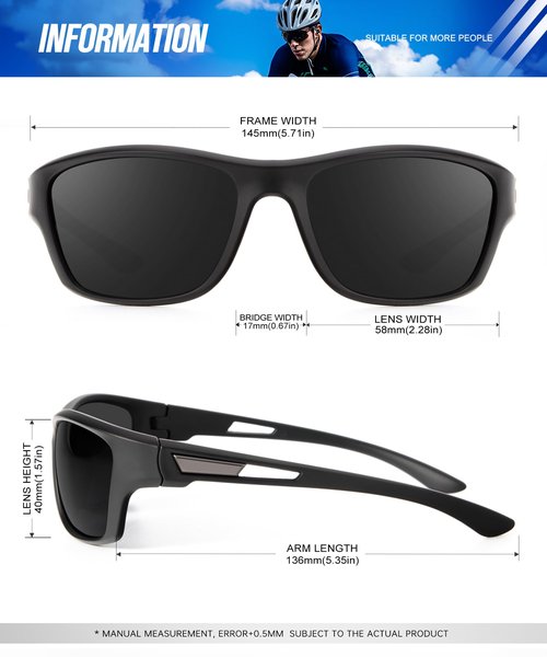 KALIYADI Mens-Sunglasses Polarized Sunglasses Men: Sports Men's Sun Glasses with UV400 Protection for Driving Cycling Fishing