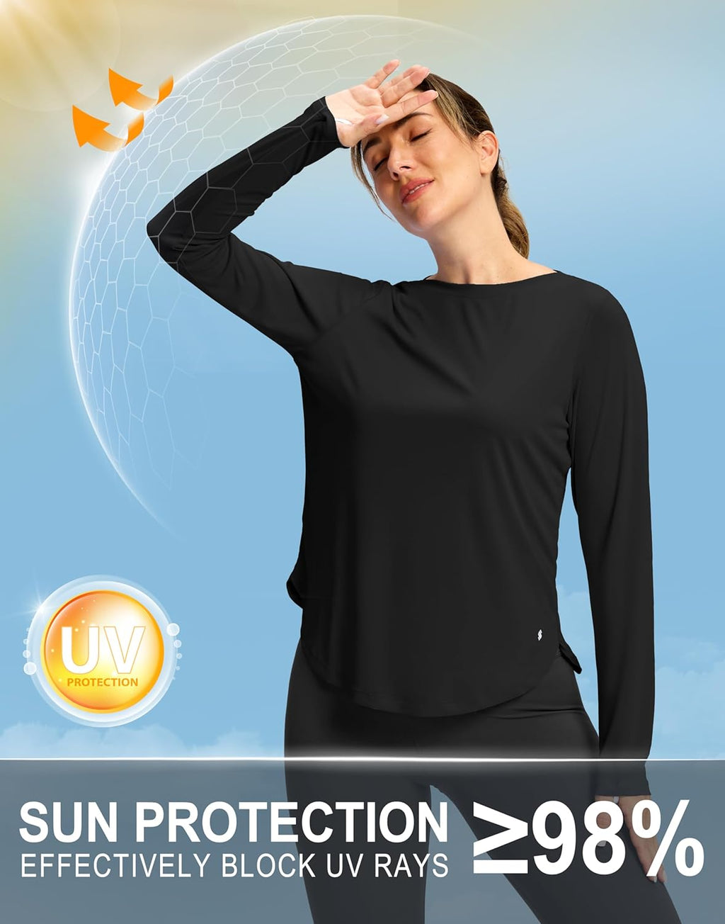 Soothfeel Women's Sun Shirts - UPF 50+ UV Protection, Lightweight Quick-Dry Long Sleeve Tops for Hiking