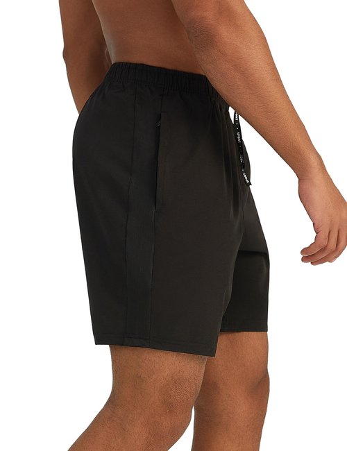 Pesfix Mens 7'' Lightweight Athletic Shorts Quick Dry Gym Workout Running Shorts with Zipper Pockets Black,XX-Large