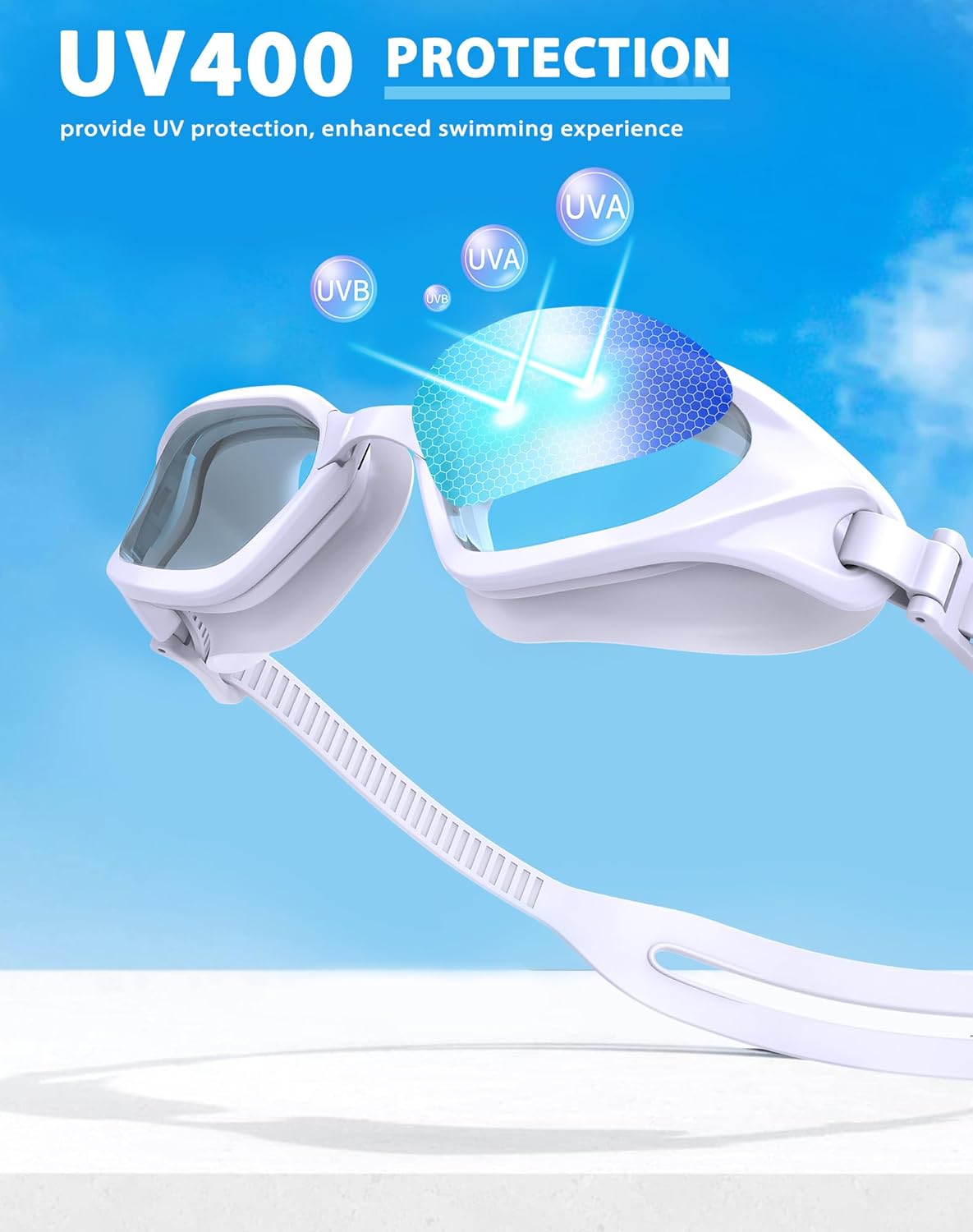 Skiennix Swim Goggles - Anti-Fog, UV Protection, No Leakage | Wide View for Adults & Youth