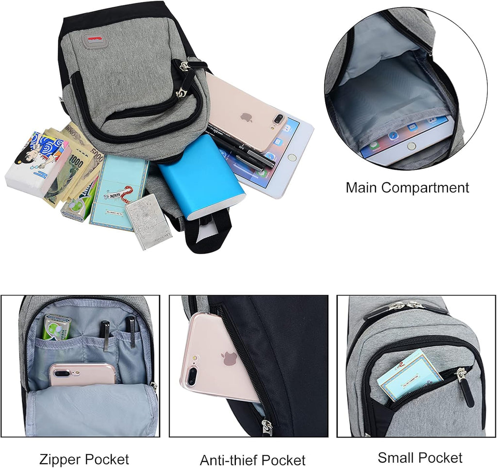 Peicees Small Sling Bag - Convertible Crossbody Backpack for Men & Women | Ideal for Hiking & Travel
