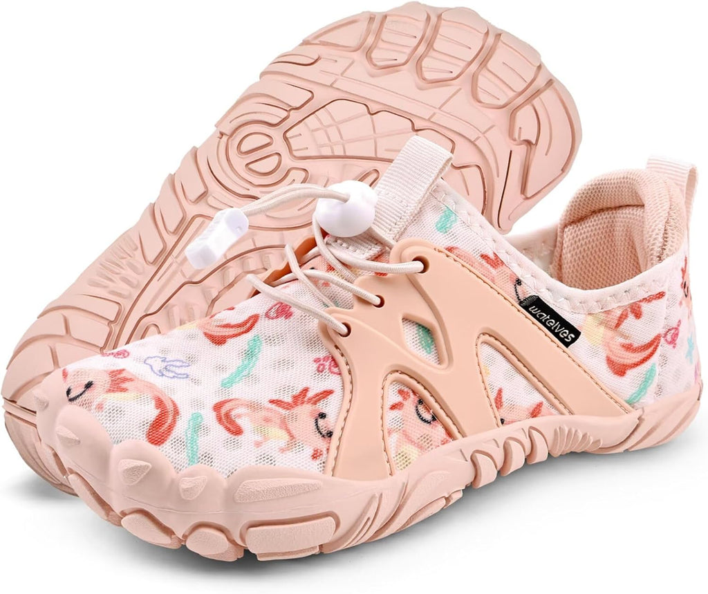 WateLves Water Shoes - Fast-Dry Aqua Sneakers for Kids | Comfortable Barefoot Design with Heel Grips