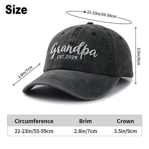 Grandma and Grandpa Gifts 2026, New Grandma Grandpa Hat, First Time Grandparent Baseball Cap, Fathers Mothers Day Birthday Gifts for Grandparents