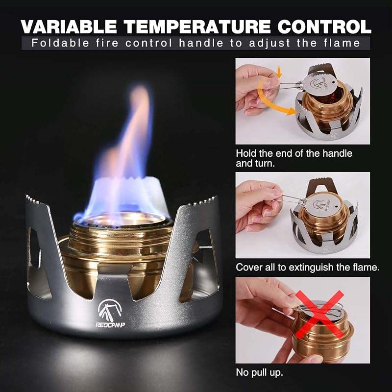 Redcamp Mini Alcohol Stove for Backpacking - Silver