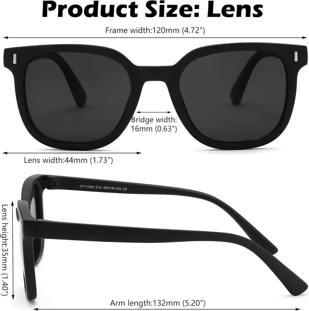 Pro Acme Polarized Kids Sunglasses - Flexible TPEE Rubber Square Shades for Ages 3-10