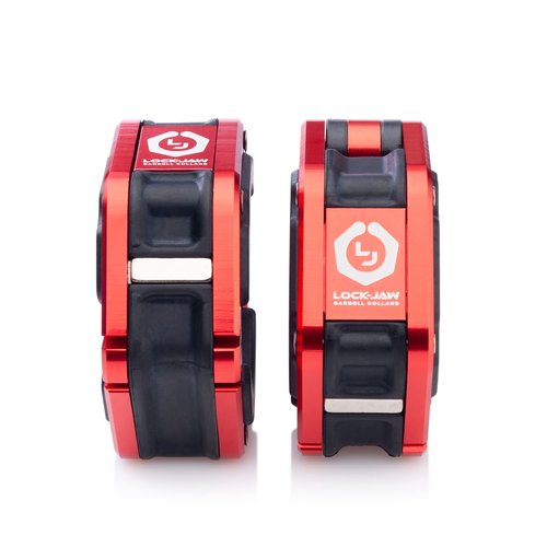 Lock-Jaw Flex Quick Release Aluminum Barbell Collar with Magnet (Red)