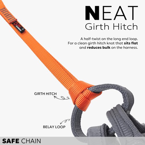 GM CLIMBING 16mm Nylon Safe Chain PAS Sling 22kN CE UIAA Certified for Personal Anchor System Rappel Transition Aid Climbing 97cm / 38in