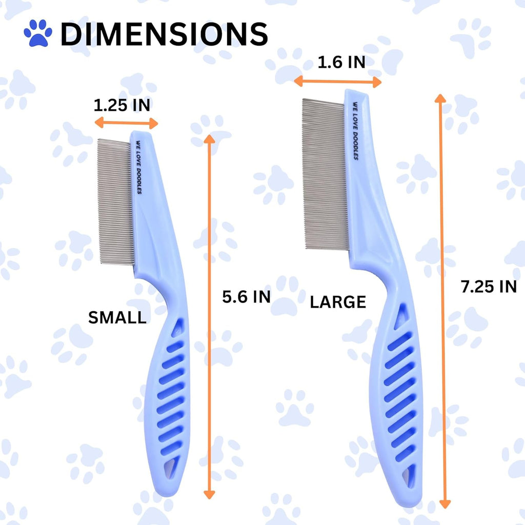 We Love Doodles Dog Face Comb - Fine Tooth Flea & Tearstain Remover for Poodles & More | Large & Small