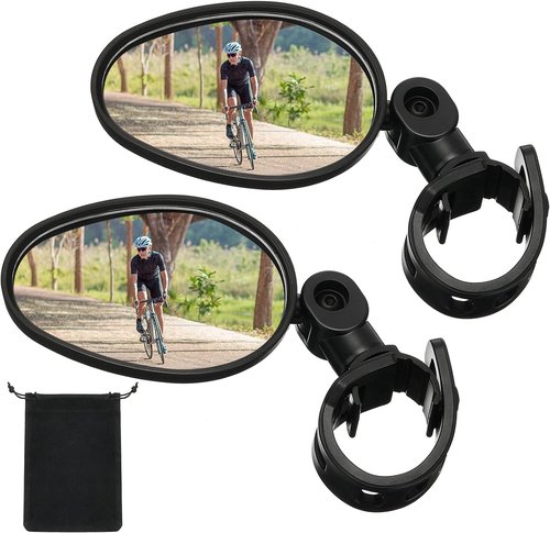 Hestya 360-Degree Adjustable Bike Mirror - Safe Rotatable Handlebar Accessory | 2 Pcs Set