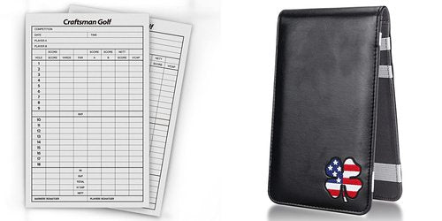 Craftsman Golf US Clover Scorecard Holder + 10pcs Golf Scorecard Sheet