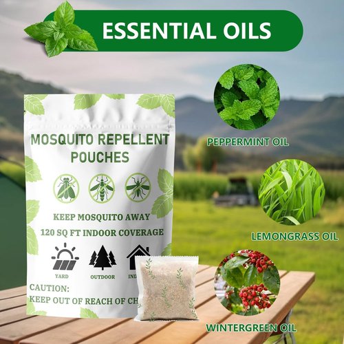 Furiseng Natural Mosquito Repellent - 60-Day DEET-Free Protection | 8 Pack for Indoor & Outdoor Use