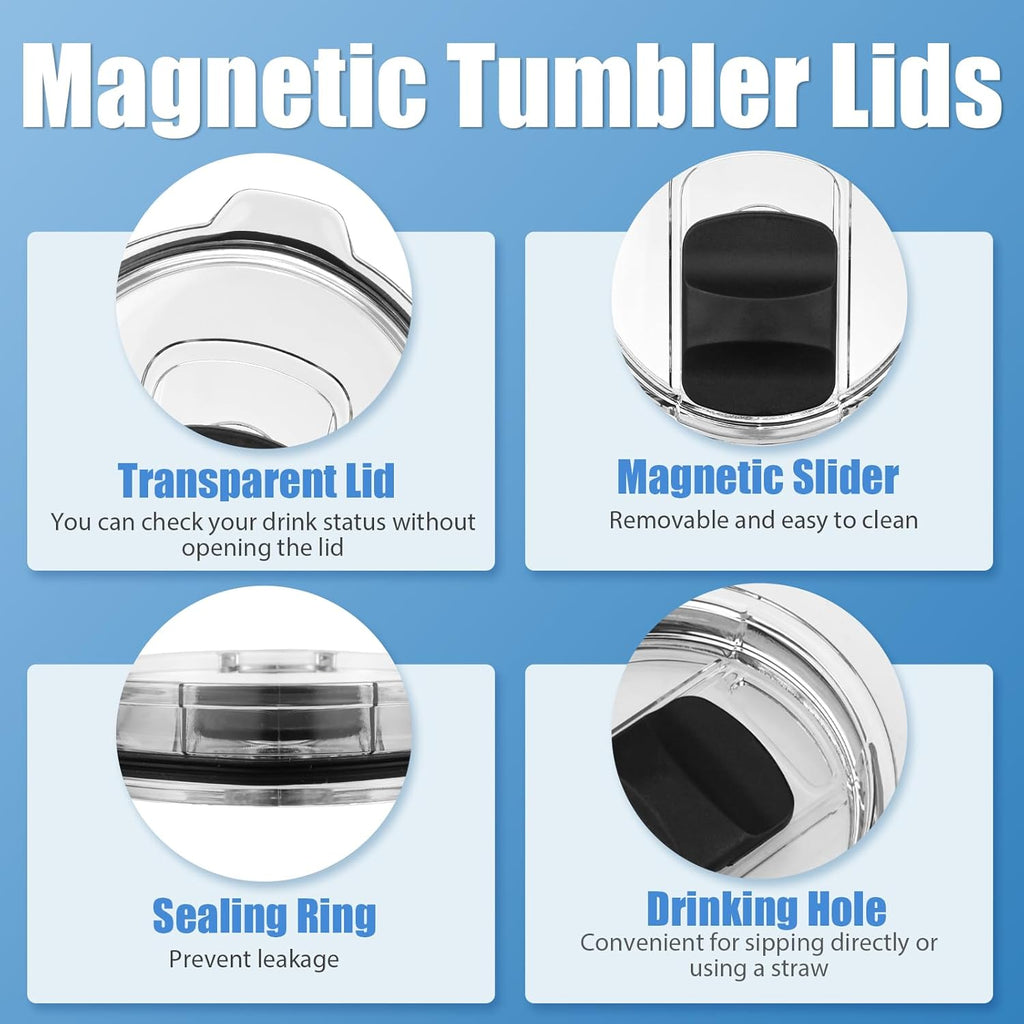 Yeti Tumbler Lids - 2 Pack Magnetic Replacement Tops for 20 oz & 16 oz Tumblers | Spill-Proof Design
