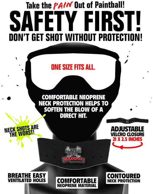 Maddog Sports Paintball & Airsoft Protective Combo Package | Padded Chest Protector, Half Finger Gloves, & Neck Protector – Lightweight Impact Protection for Youth, Teens, Up to Adult Medium Players