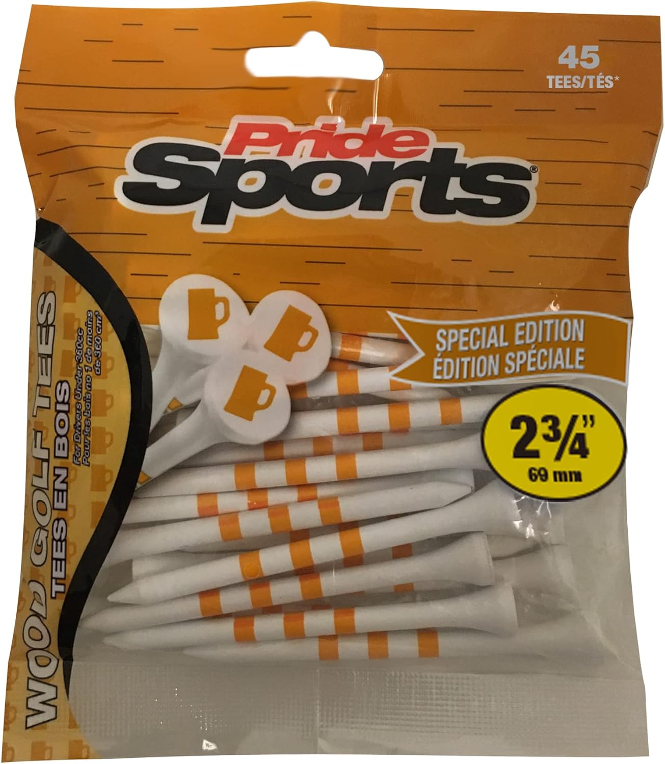 PrideSports Beer Mug Tees - Durable 2-3/4" Size for Ultimate Performance | White