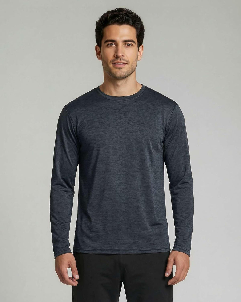 Real Essentials Men's Long Sleeve Dry Fit T-Shirts - UPF 50 Wicking Workout & Hiking Tees | 4 Pack