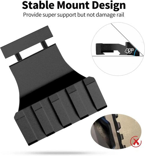 Bontok Picatinny Offset Rail Mount - 45 Degree Low Profile Aluminum Mount for Flashlight & Laser Sights