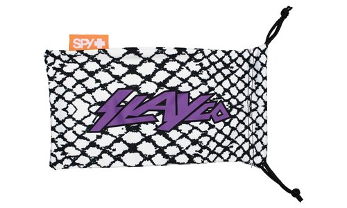 Spy Optic Discord, Square Sunglasses, Color and Contrast Enhancing Lenses (Slayco Matte White Viper, Happy Bronze Purple Spectra Lenses)