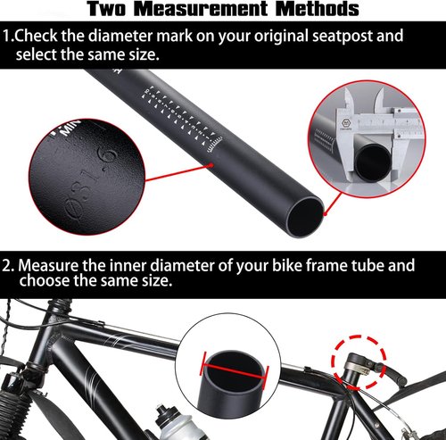 Boenoea Bicycle Seat Post - Aluminum Alloy Bike Seat Tube | 25.4-31.6mm, 400mm Length for Mountain & Road Bikes