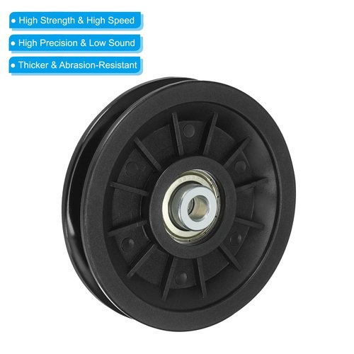 PATIKIL Universal Bearing Pulley Wheel 110mm/4.3", 4 Pack Nylon Bearing Pulley Wheel Lifting Bearing Wheel Replace for Gym Equipment Part Cable Machine