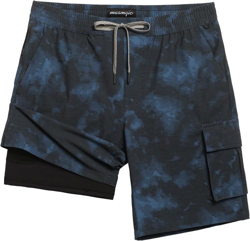 Maamgic Men's Swim Trunks - Quick Dry 9-Inch Compression Liner Bathing Suit | Stretch Board Shorts