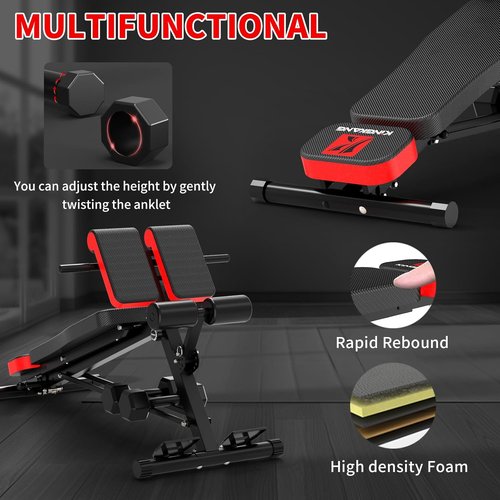 K KiNGKANG Adjustable Weight Bench - Multi-Functional Roman Chair for Full Body Workout | Hyper Back Extension & Sit-Up
