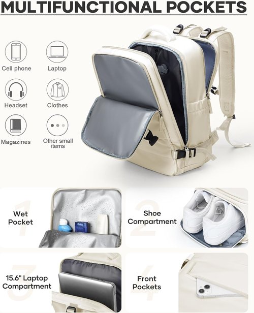 Coofay Vacuum Backpack - Travel-Ready Design with Pump | Compact Compression System for Easy Carry-On