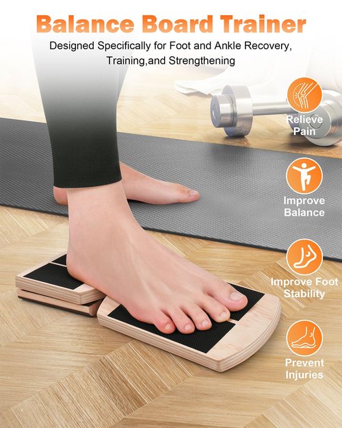 Ankle Strengthener & Single Leg Balance Board, Foot Strengthener for Plantar Fasciitis & Achilles Tendonitis, Physical Therapy, Sprain Recovery & Arch Support-Nature