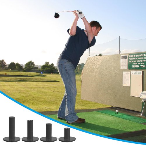 PATIKIL 3 Inch Rubber Golf Tees, 5 Pack Tall Practice Training Driving Range Tees Stable Ball Holder for Outdoor Indoor Hitting Mat, Black