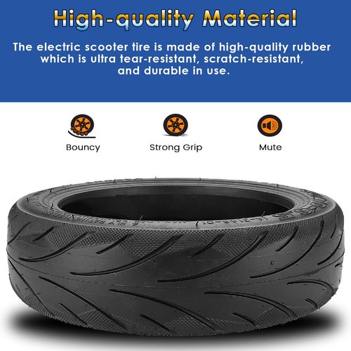 YBang 60/70-6.5 Solid Tubeless Tire with Valve with Built-in Live Glue Repairable for Segway Ninebot Max G30 Scooter 10 inch Self Repairing Non-slip Tire (1 Pce)