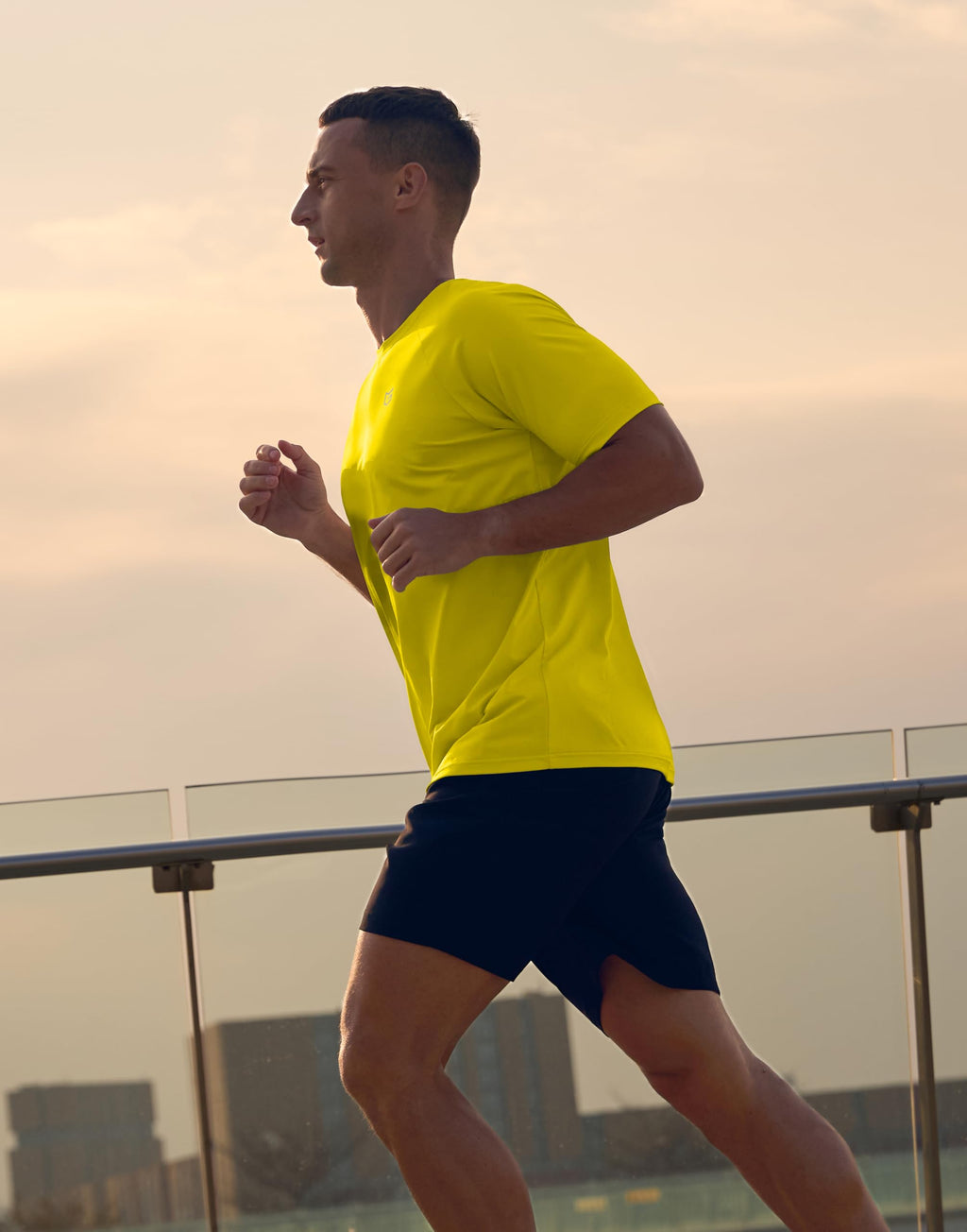 G Gradual Men's Athletic Workout T-Shirts Moisture Wicking Cooling Running Shirts Short Sleeve Performance Tee for Gym Tennis(Yellow,3XL)