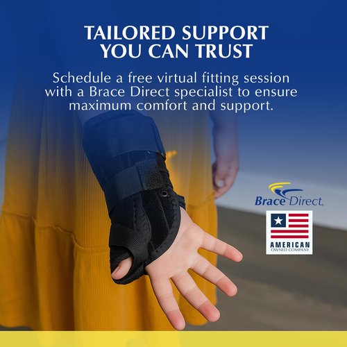 Brace Direct Pediatric Thumb Spica Wrist Splint for Kids - Childrens Thumb Immobilizer for Sprains, Tendonitis, Carpal Tunnel, Juvenile Arthritis (Child: Right Wrist 3-5" Circ)
