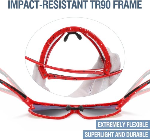 DUCO Kids Sunglasses - Lightweight TR90 Frame UV400 Protection | Stylish Sports Shades for Boys & Girls
