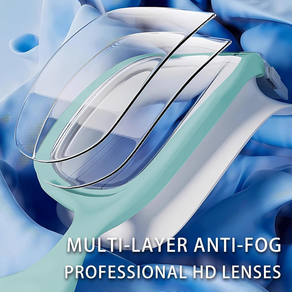 Whale Swim Goggles - A2 GE Patented Polarized Anti-Fog & Anti-UV Goggles for Adults & Youth | Green Frame