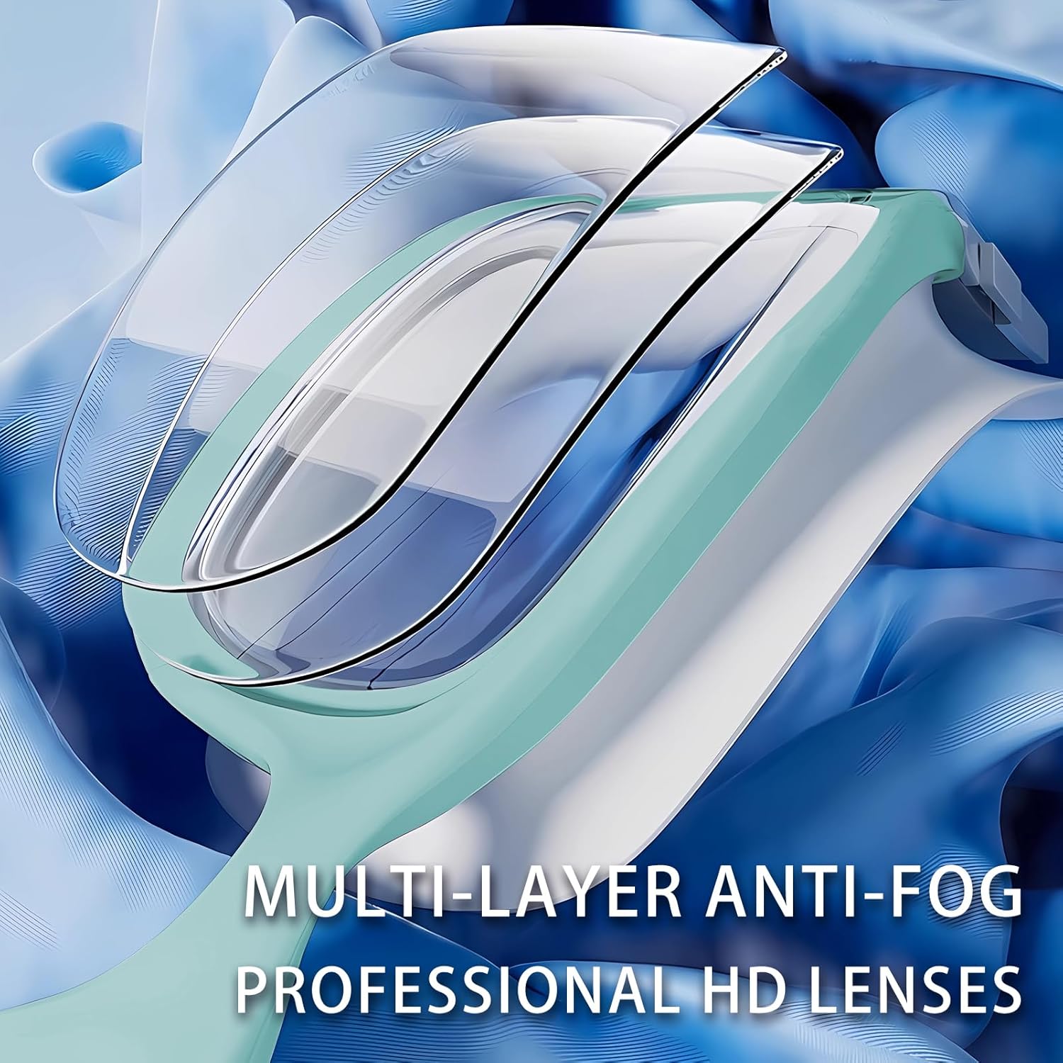 Whale Swim Goggles - A2 GE Patented Polarized Anti-Fog & Anti-UV Goggles for Adults & Youth | Green Frame