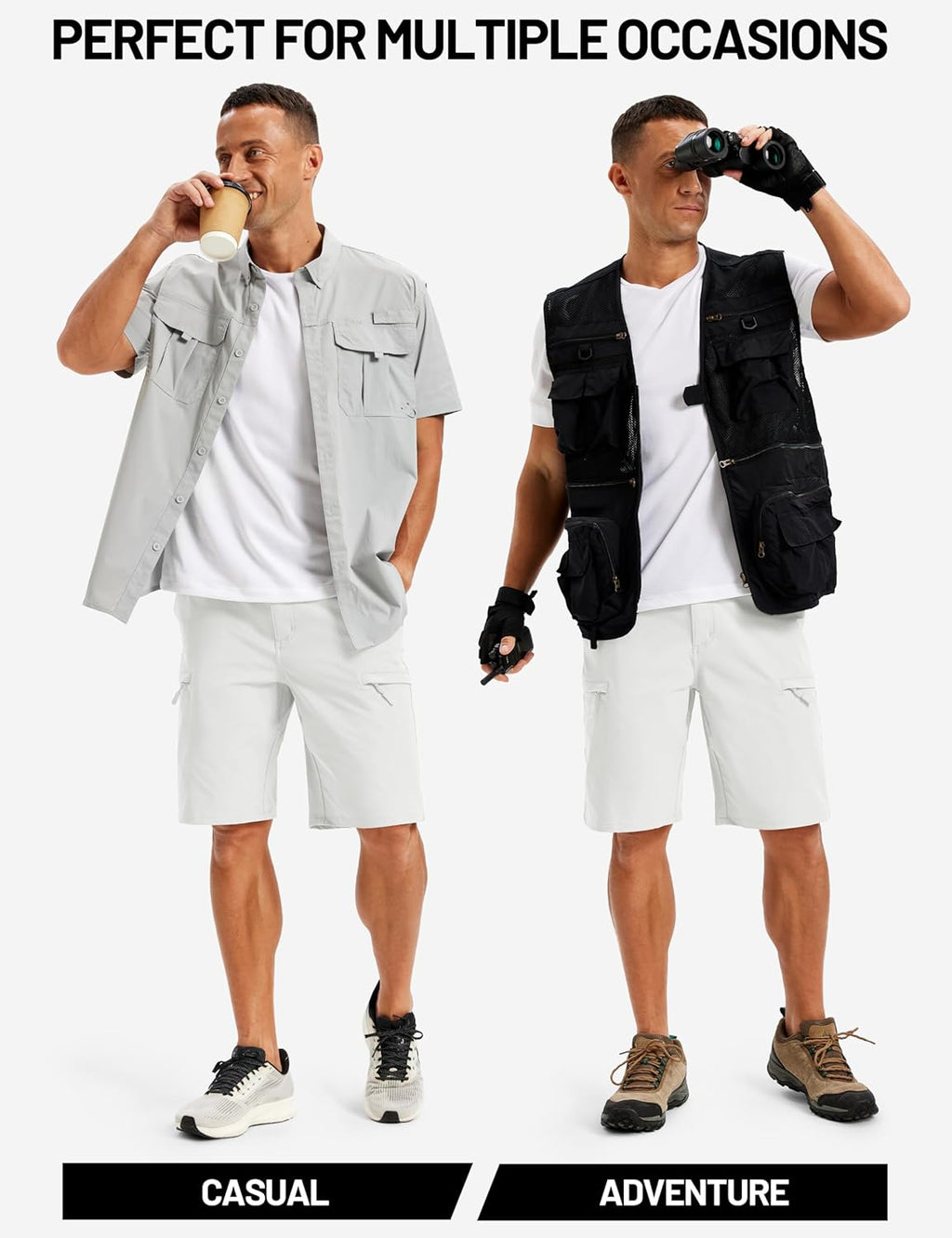 TACVASEN Men's Hiking Cargo Shorts - Quick Dry Lightweight Tactical Shorts with Multi Pockets | Ideal for Outdoor Activities