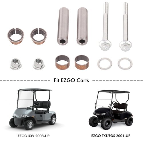 10L0L Golf Cart Spindle Assembly Repair Kit fit EZGO RXV 2008-UP & EZGO TXT/PDS 2001-UP, Include Spindle Bushings, King Pin Tubes,Claw Copper Sleeves and Washers,OEM# 70745-G01,614034,70648-G01