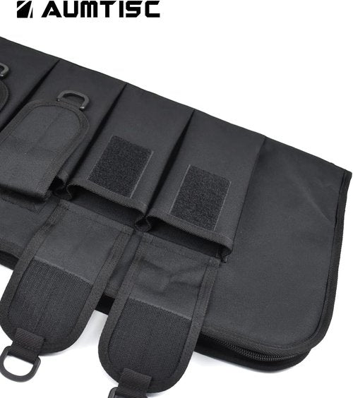 AUMTISC Tactical Soft Gun Case - Rifle Carrying Range Bag with 5 Pouches & Adjustable Sling | 38-42 Inch